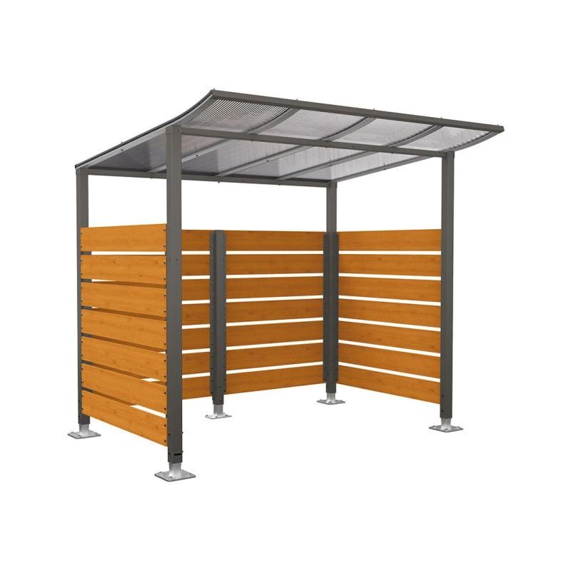 Abri vélos Modulo en stratifié compact sur platines