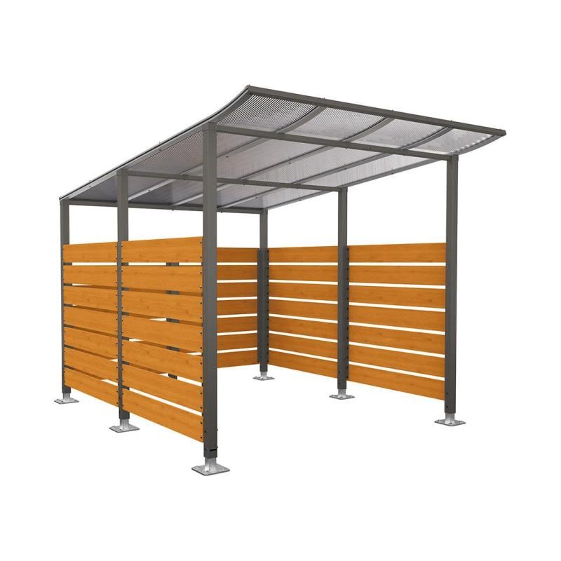 Abri vélos Modulo en stratifié compact sur platines