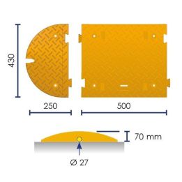dimensions Ralentisseur modulable à LED 2500 mm