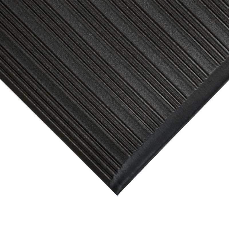 Tapis Anti-fatigue épais 2 Cm - 120x60 Cm, Noir Et Jaune, Pour Cuisine, Bureau, Debout Prolongé, Usage Intensif