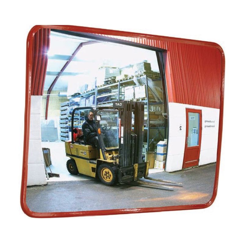 Miroir de sécurité extérieur avec cadre rouge  | Miroirs de sécurité