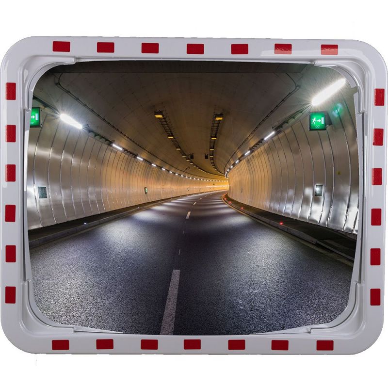 Miroir routier Euvex avec cadre rouge et blanc  | Miroirs de sécurité