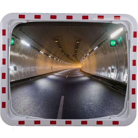 Miroir routier Euvex avec cadre rouge et blanc