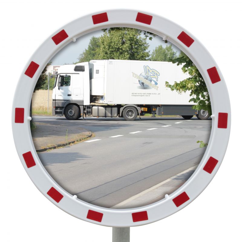 Miroir routier Euvex avec cadre rouge et blanc  | Miroirs de sécurité