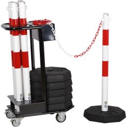 Chariot avec kit de poteaux acier et chaîne | Protection des entrepôts