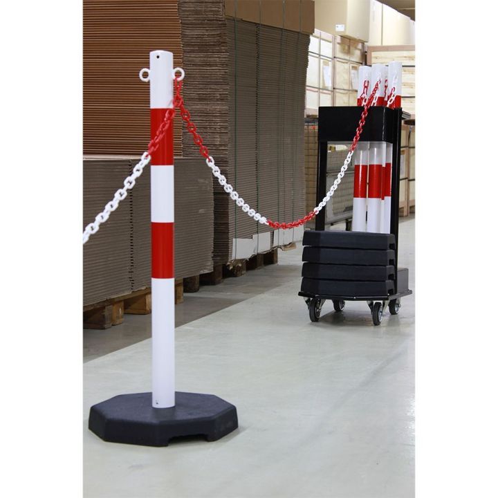 Chariot avec kit de poteaux acier et chaîne | Protection des entrepôts