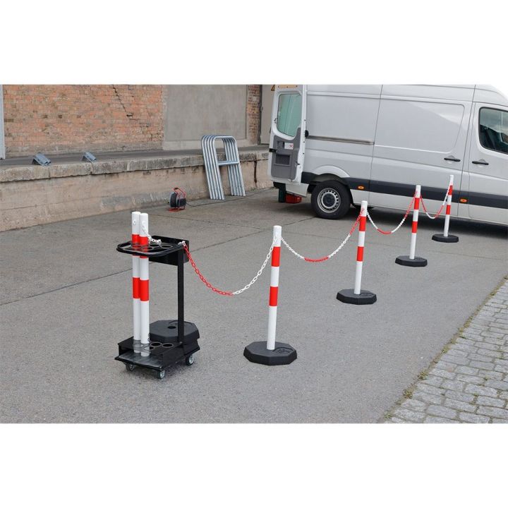 Chariot avec kit de poteaux acier et chaîne | Protection des entrepôts