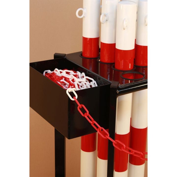 Chariot avec kit de poteaux acier et chaîne | Protection des entrepôts