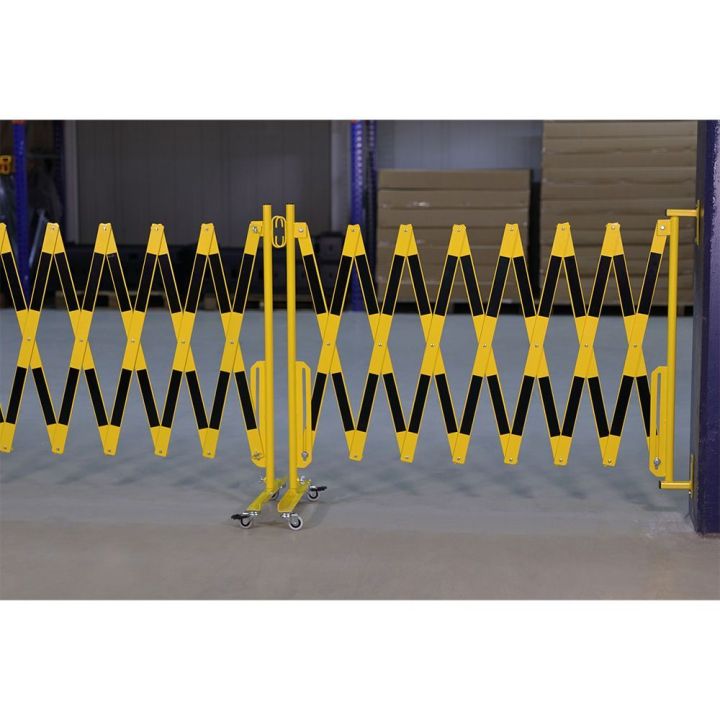 Barrière extensible fixation murale et roues | Barrière de sécurité | Barrière et poteau de Sécurité