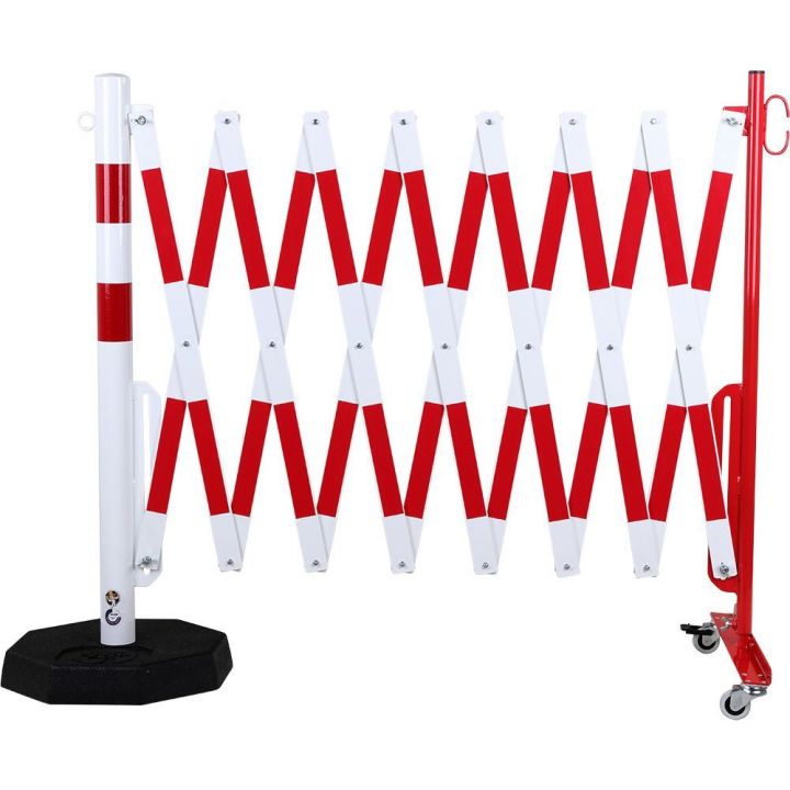 Barrière extensible mobile avec poteau lesté | Barrière de sécurité | Barrière et poteau de Sécurité