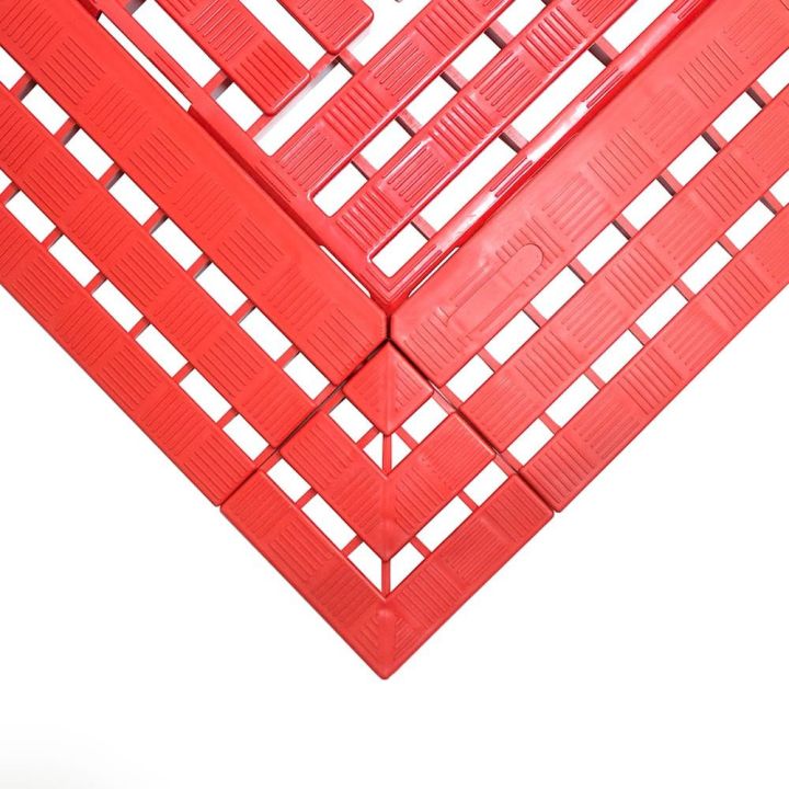Dalle caillebotis modulables en polyéthylène - Caillebotis industriels WORK DECK rouge