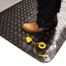 Tapis antistatique ESD SENSO DIAL  à surface en tôle diamant
