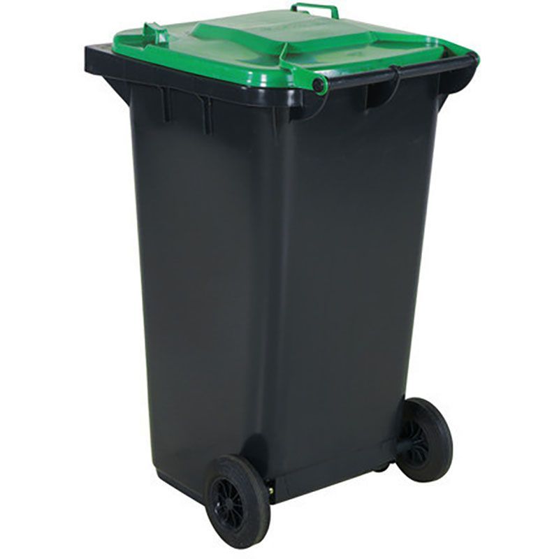 Conteneur à déchets 240 litre - Couvercle vert | Conteneur Poubelle sur roues