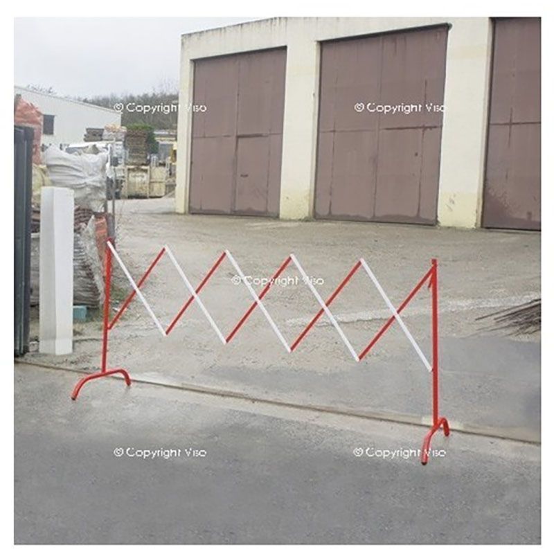 Barrière extensible en acier - Long 230 cm | Barrière de sécurité | Barrière et poteau de Sécurité