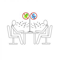 Paroi de séparation en Plexiglas pour tables