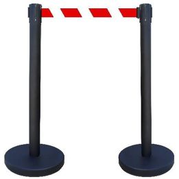 Lot de 2 poteaux de balisage avec sangle