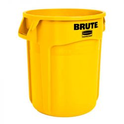 Conteneur Brute 75 L avec conduits d'aération jaune.