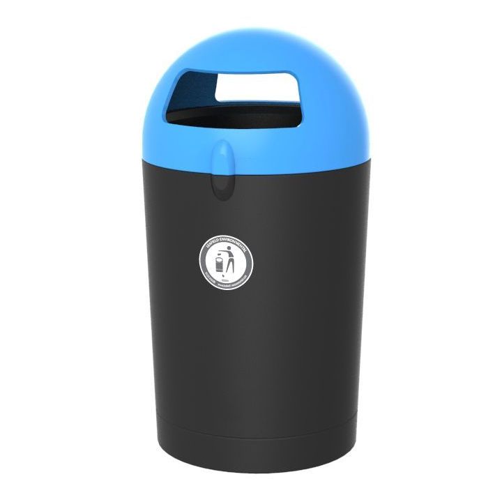 Poubelle Dôme 100 L bleu.