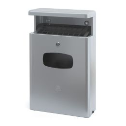 Poubelle avec auvent et cendrier gris 16 L.