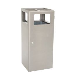 Poubelle cendrier pyramide robuste inox 70 L.