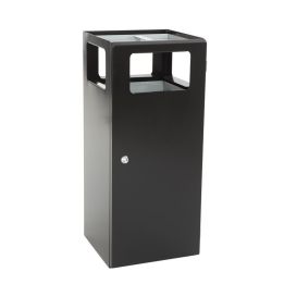 Poubelle cendrier pyramide robuste noir 70 L.