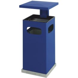 Poubelle cendrier couvercle amovible 70 L bleu