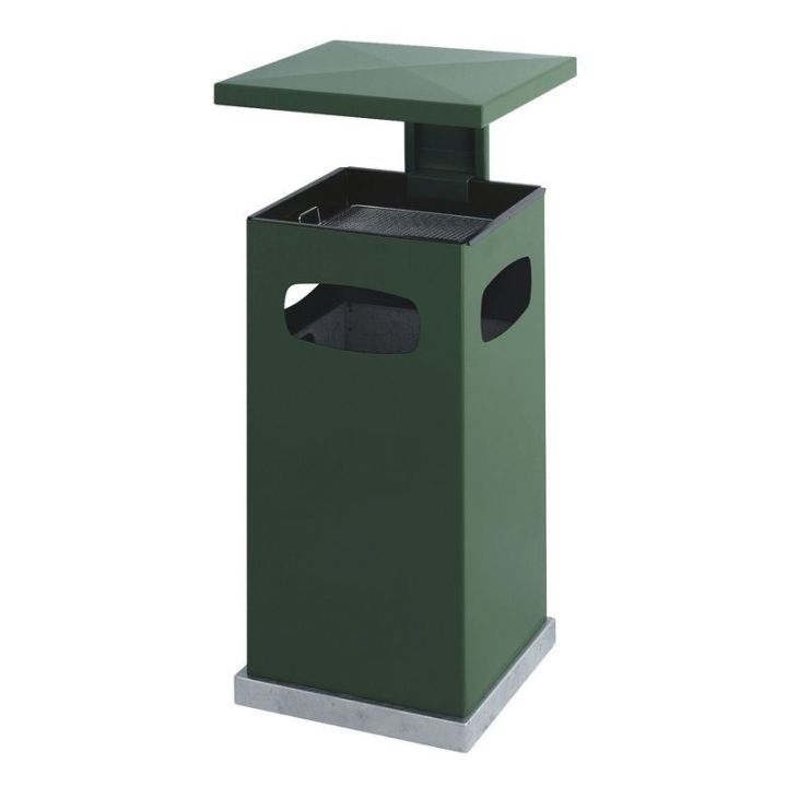 Poubelle cendrier couvercle amovible 70 L vert