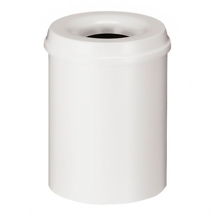 Poubelle anti-feu blanc