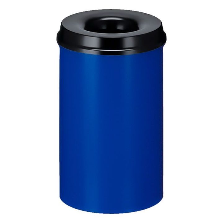 Poubelle anti-feu 20 L bleu noir.