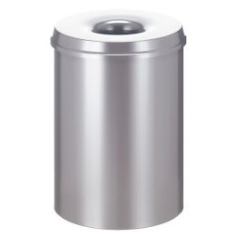 Poubelle anti-feu 30 L argent.