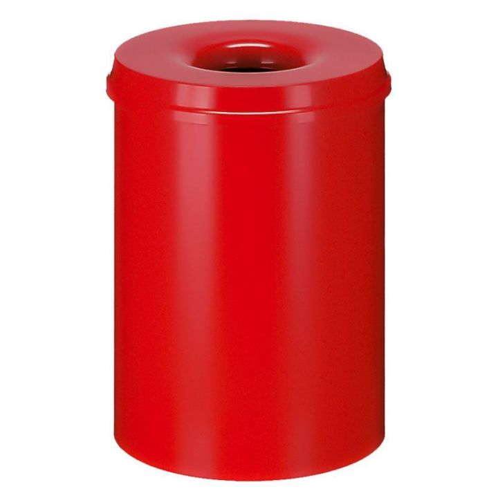 Poubelle anti-feu 30 L rouge.