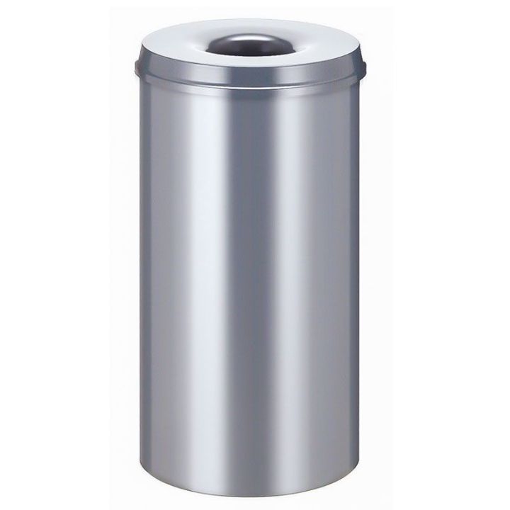Poubelle anti-feu 50 L argent.