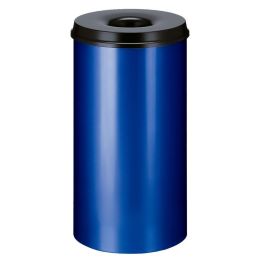 Poubelle anti-feu 50 L bleu noir.