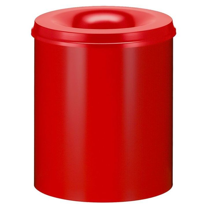 Poubelle anti-feu 80 L rouge.