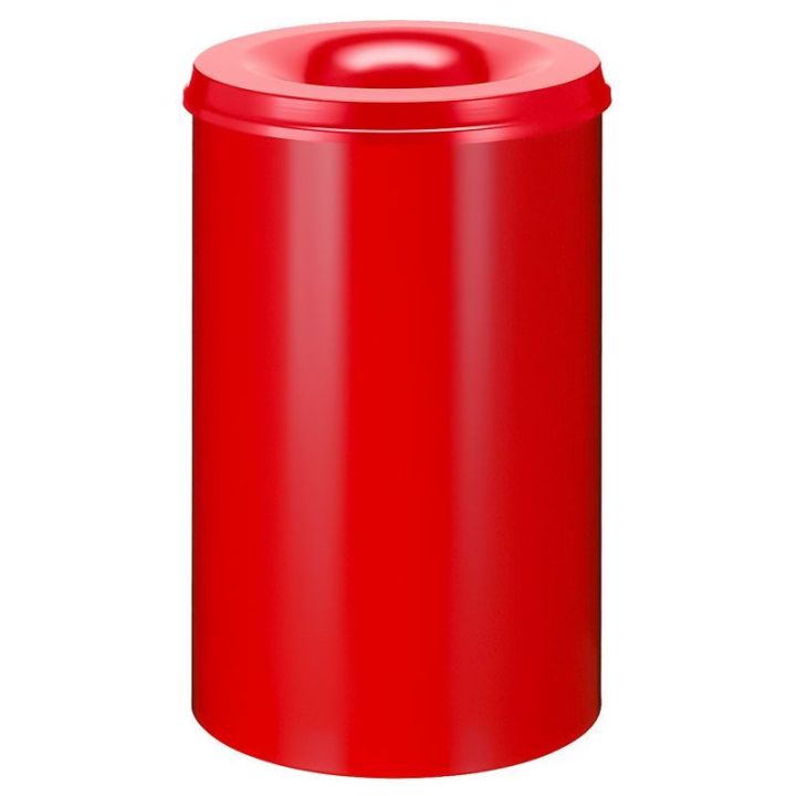 Poubelle anti-feu 110 L rouge.