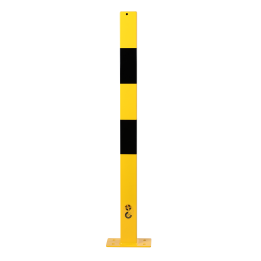 Poteau de protection carré en acier sur platine