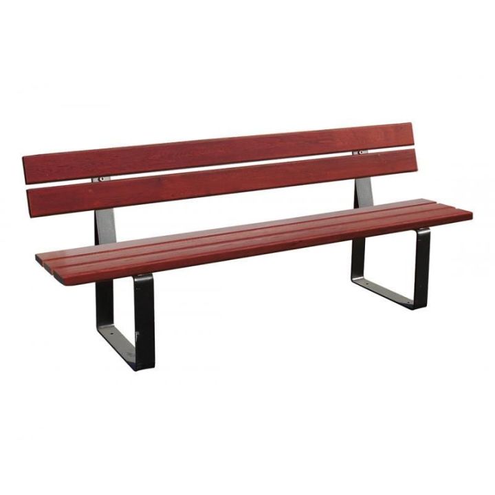 Banc Riga gris Procity finition acajou