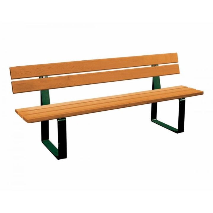 Banc Riga vert RAL 6005 finition chêne clair