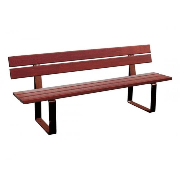 Banc Riga brun RAL 8017 finition acajou