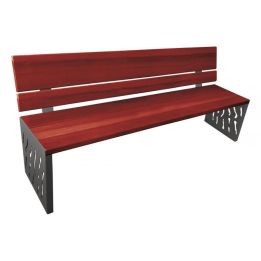Banc Venise acajou dossier tout bois Gris Procity