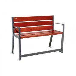 Banc Silaos® sénior gris Procity finition acajou 1200 mm