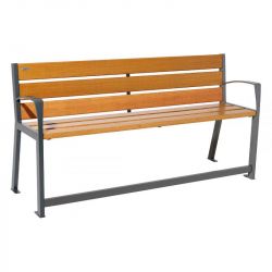 Banc Silaos® sénior gris Procity finition chêne clair 1800 mm