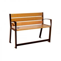 Banc Silaos® sénior Aspect Corten finition chêne clair 1200 mm