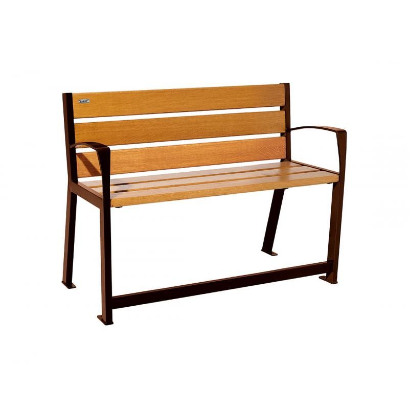 Banc Silaos® sénior Aspect Corten finition chêne clair 1200 mm