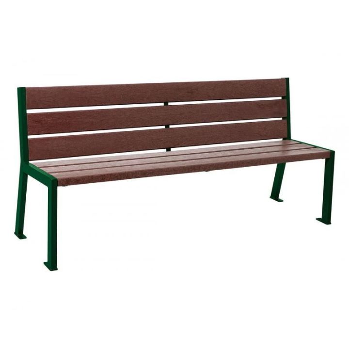 Banc 6 lames vert RAL 6005 sans accoudoirs