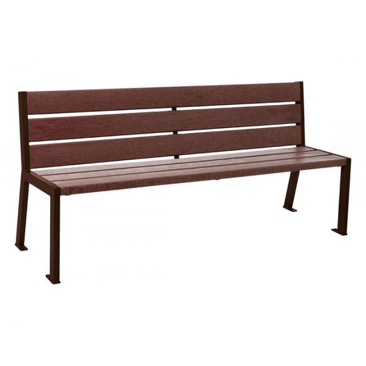 Banc 6 lames brun RAL 8017 sans accoudoirs
