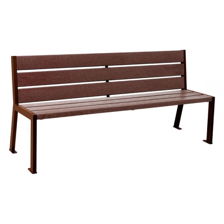 Banc 6 lames Aspect Corten sans accoudoirs