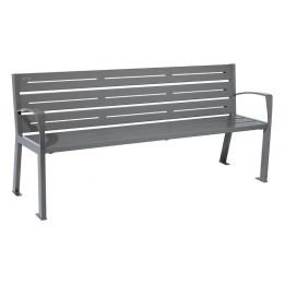 Banc 6 lames acier Gris Procity avec accoudoirs