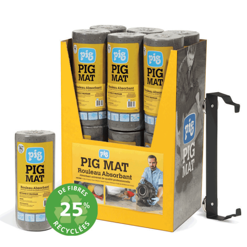 Rouleau absorbant - Carton présentoir avec 12 rouleaux - Porte rouleau