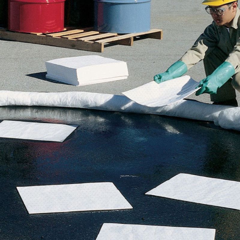 Feuilles-tapis absorbantes en polypropylène pour produits chimiques